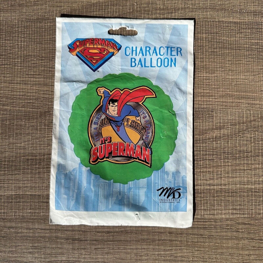 Vintage‎ M & D Industries 1997 Superman Character Balloon Superhero Multicolor